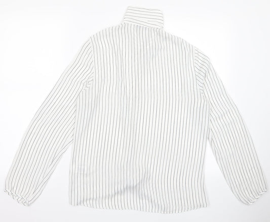 m&s Womens White Striped  Jacket  Size 14