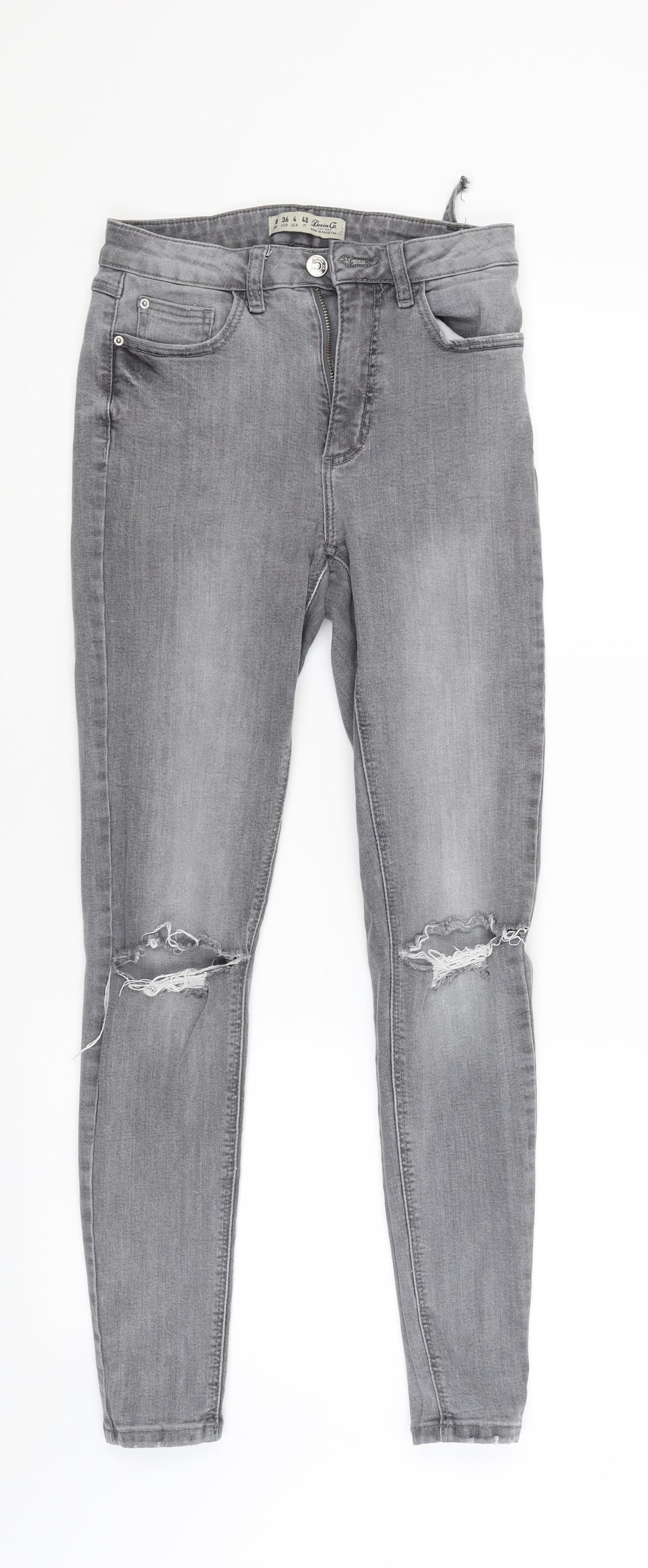 denim.co Womens Grey   Skinny Jeans Size 8 L27 in