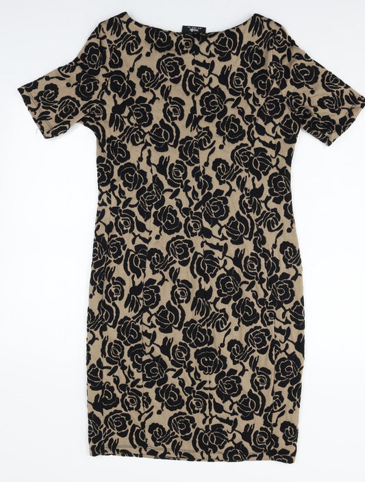 Wallis Womens Brown Floral  A-Line  Size 12