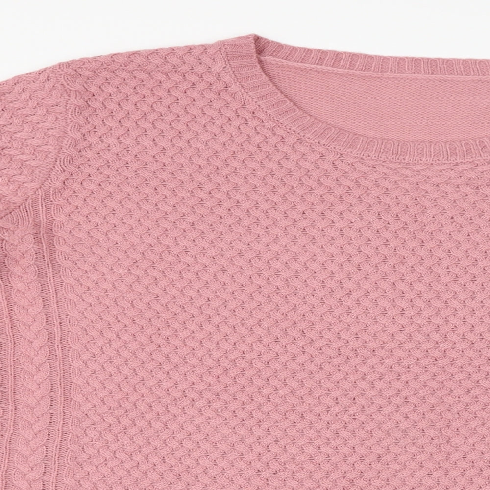 EWM Womens Pink  Knit Pullover Jumper One Size