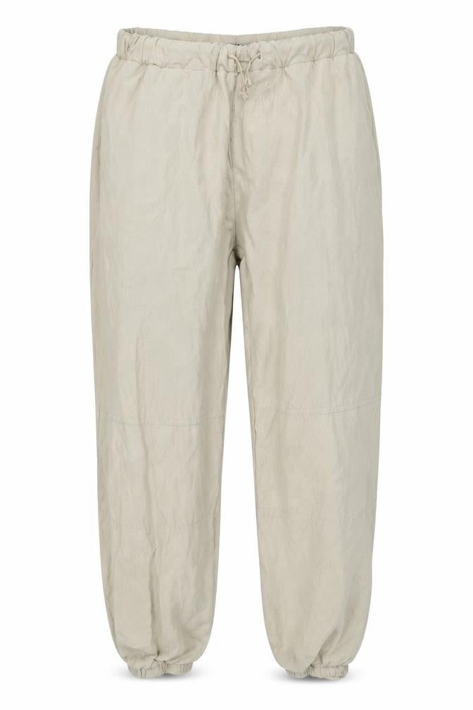 Front view of Missguided women’s beige trousers, size UK 8, 30-inch leg