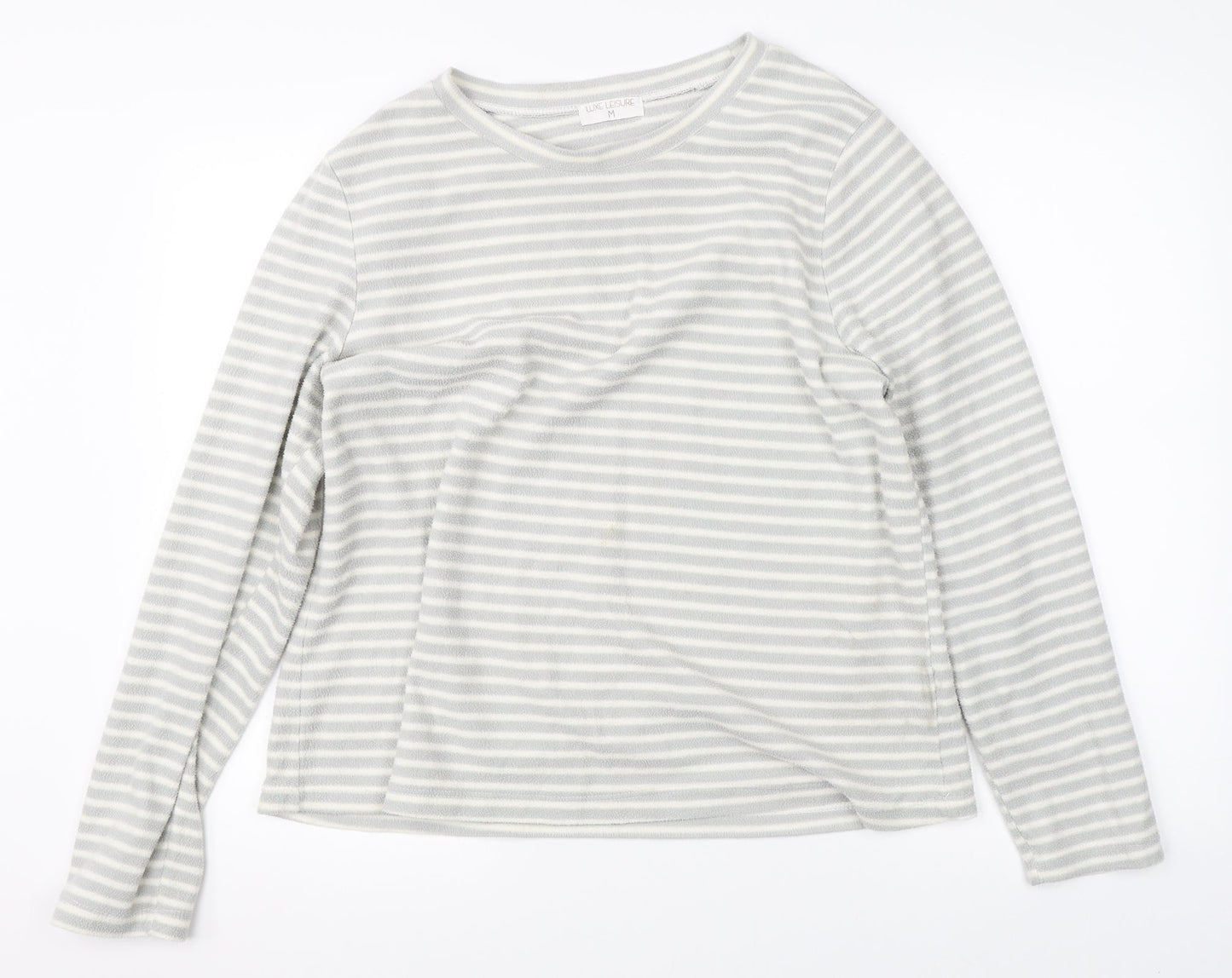Luxe Leisure Womens Grey Striped  Pullover Jumper Size M