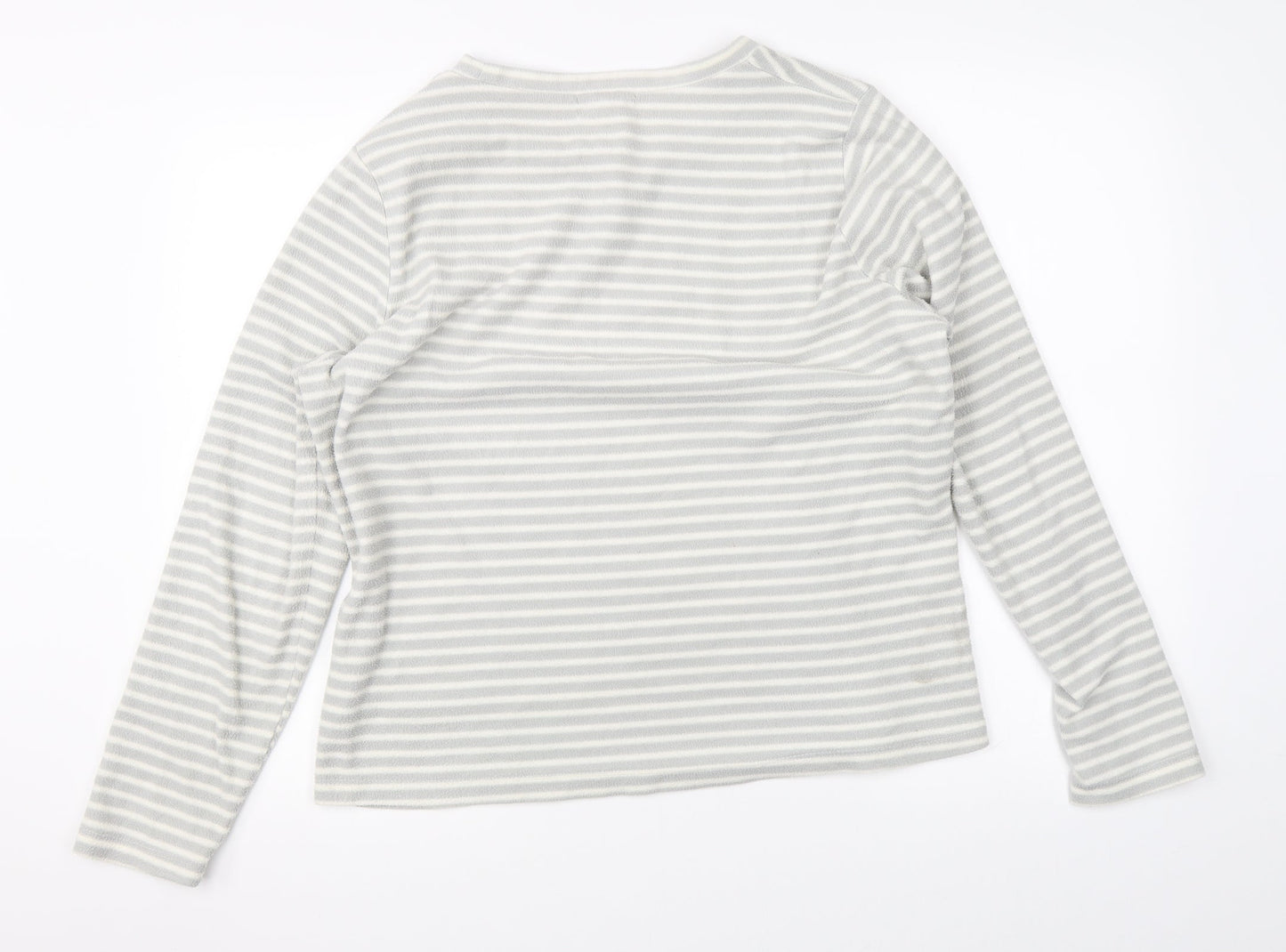 Luxe Leisure Womens Grey Striped  Pullover Jumper Size M