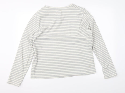 Luxe Leisure Womens Grey Striped  Pullover Jumper Size M