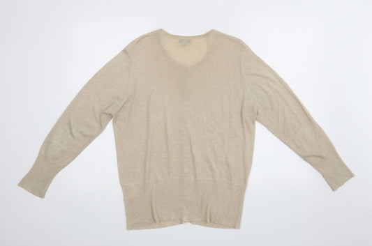 Nina Murati Womens Beige   Cardigan Jumper Size L