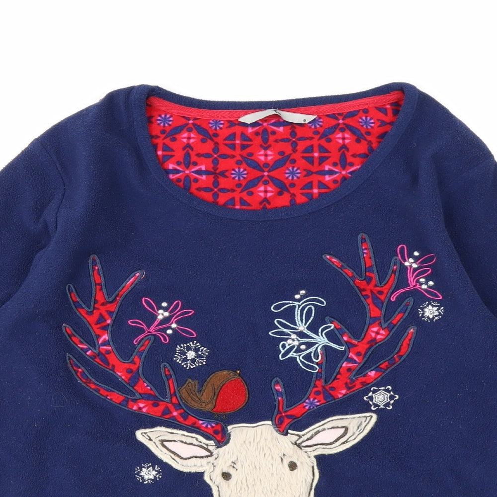 TU Womens Blue  Fleece Pullover Sweatshirt Size 8  - Stag