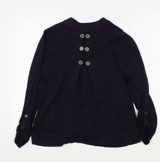 Maine Womens Blue   Cardigan Jumper Size 12  - buttons on sleeves