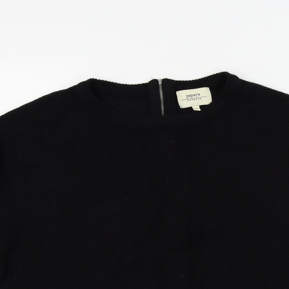 Papaya Womens Black   Pullover Jumper Size M