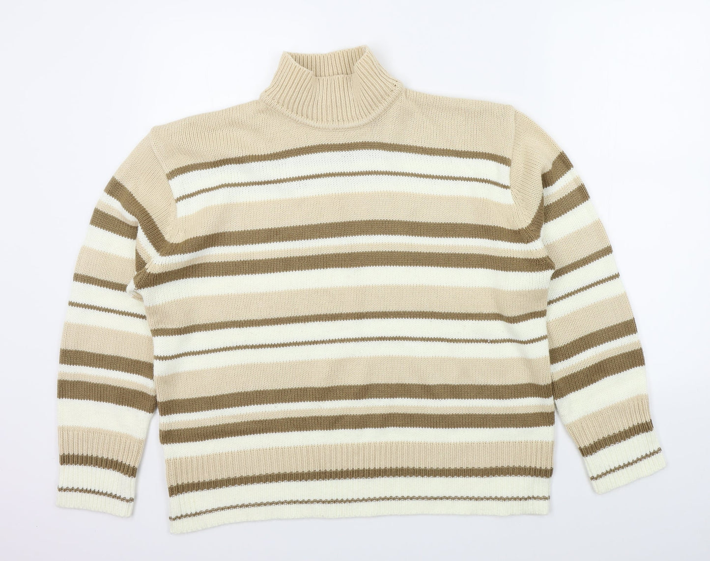 Bonmarché Womens Brown Striped  Pullover Jumper Size XL