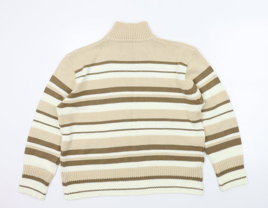 Bonmarché Womens Brown Striped  Pullover Jumper Size XL