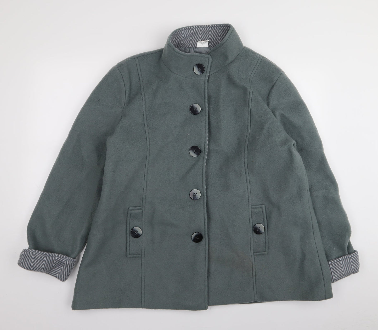 Anne De Lancay Womens Green   Overcoat Coat Size L