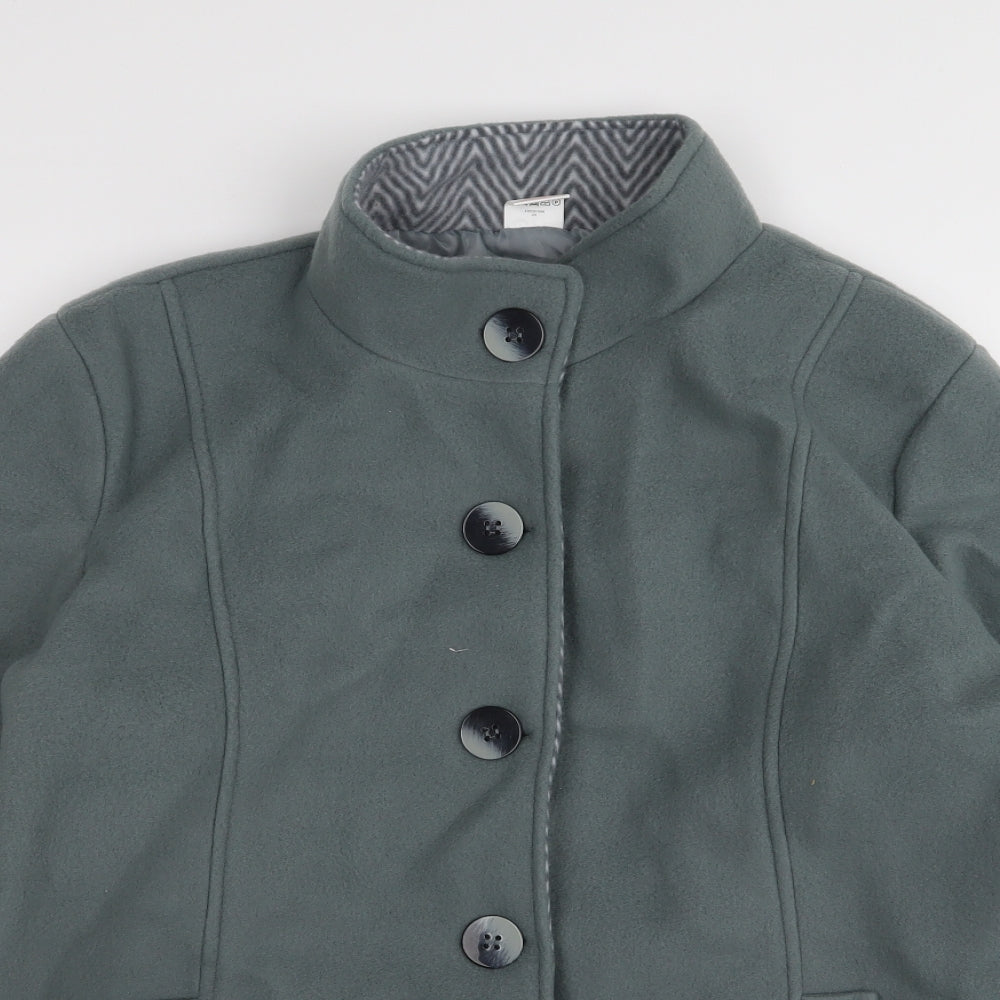 Anne De Lancay Womens Green   Overcoat Coat Size L