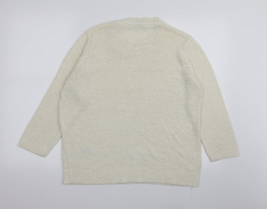 DASH Womens White   Pullover Jumper Size 16