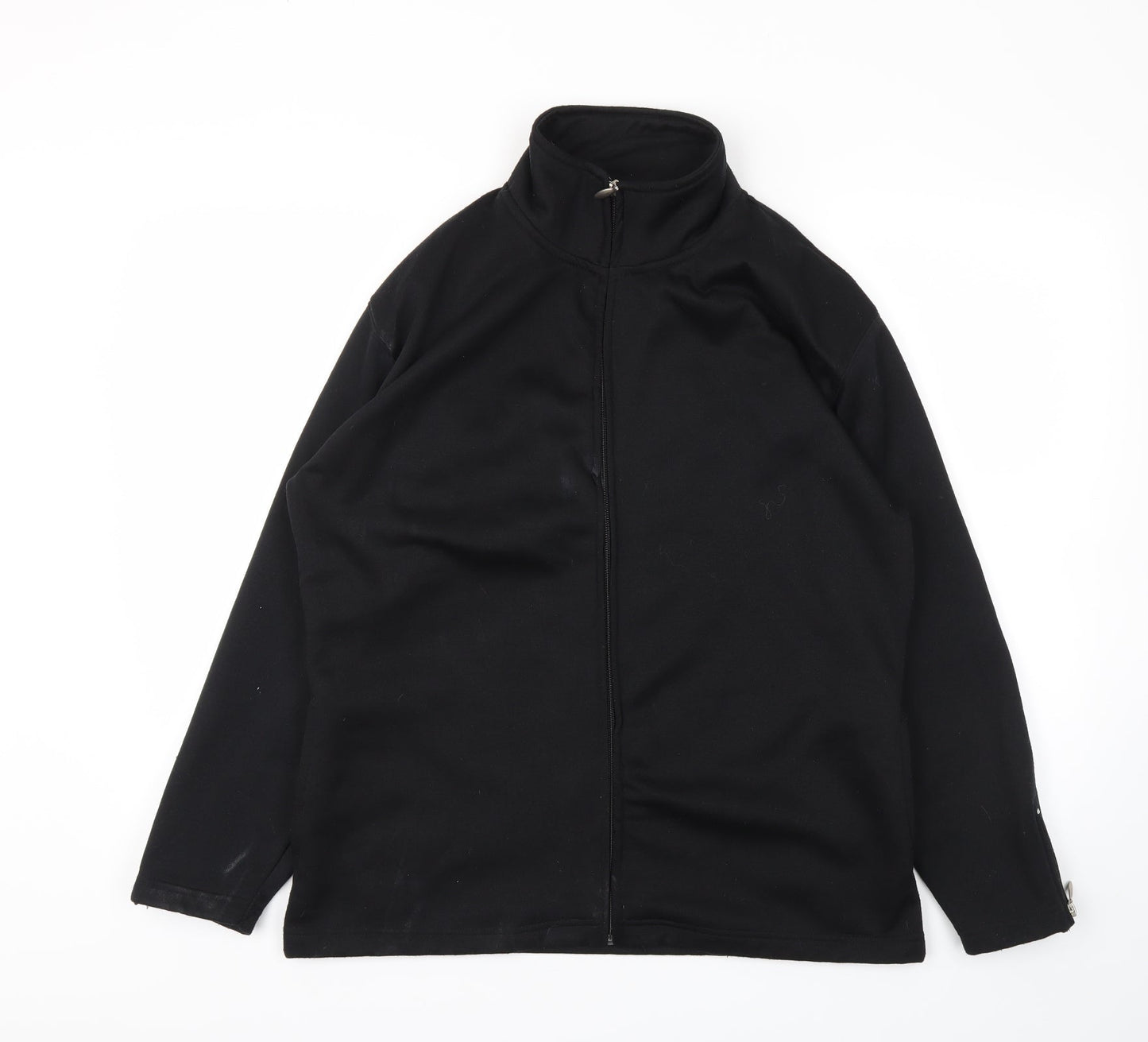 Casual Wear Mens Black   Full Zip Hoodie Size L