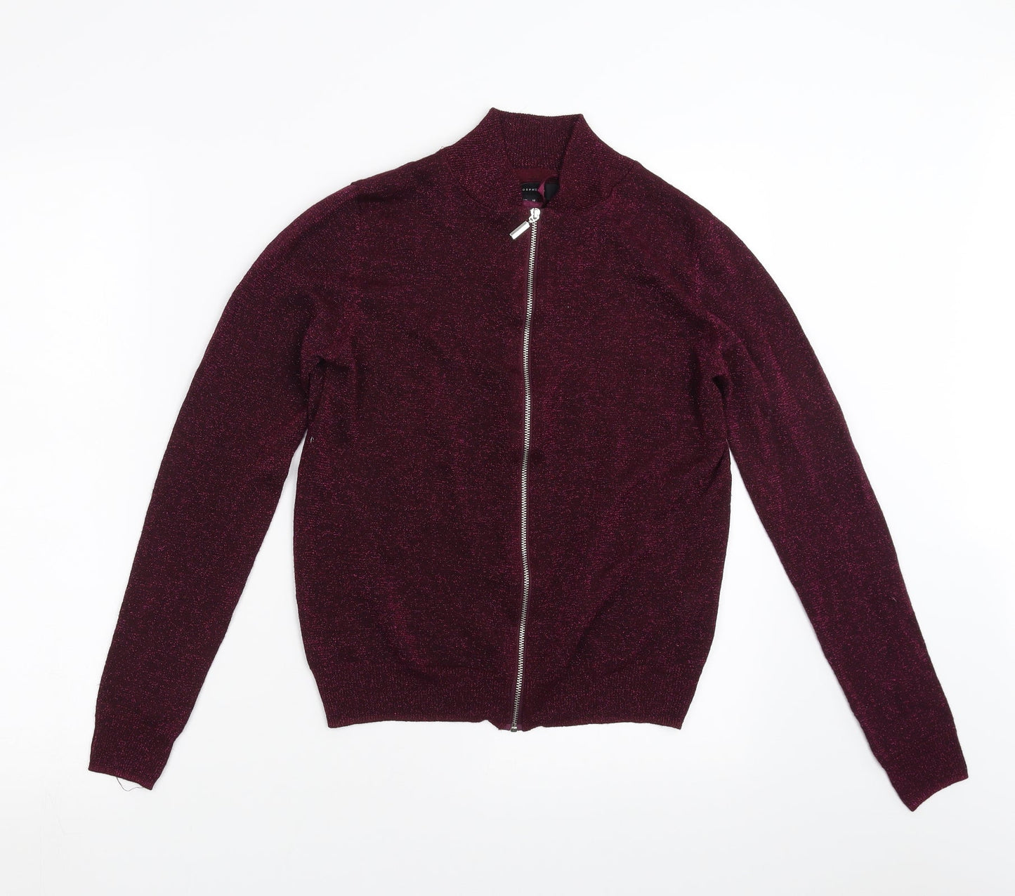 Primark Womens Purple   Full Zip Jumper Size 10  - glittery
