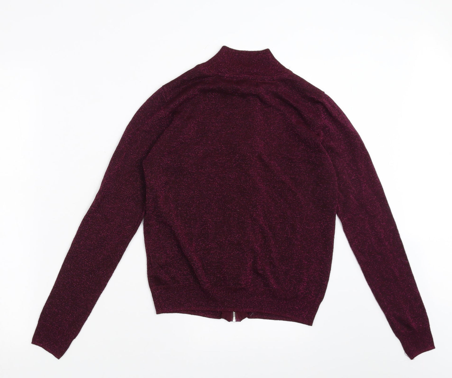 Primark Womens Purple   Full Zip Jumper Size 10  - glittery