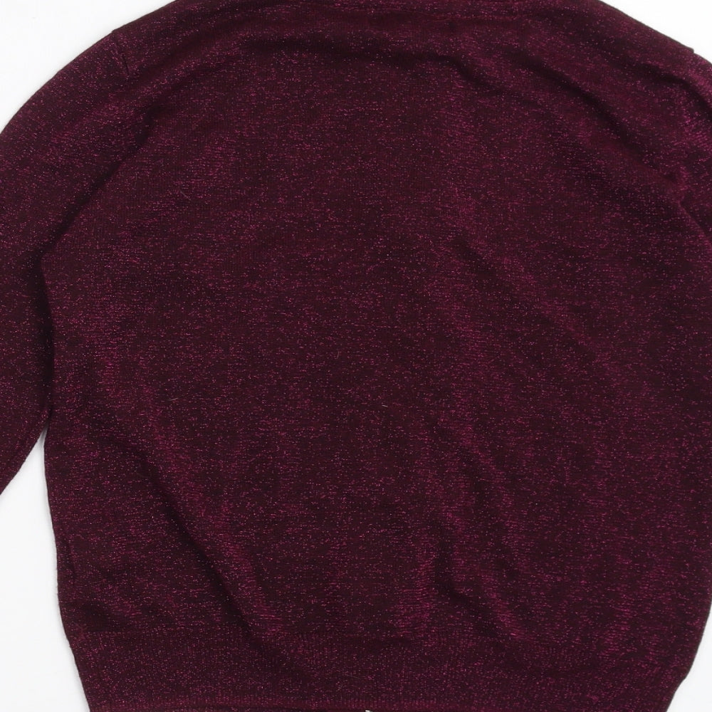 Primark Womens Purple   Full Zip Jumper Size 10  - glittery