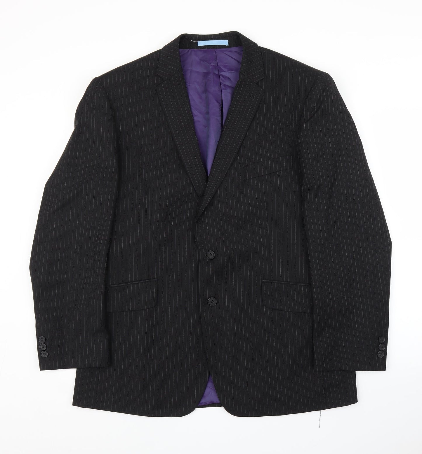Burton Mens Black Striped  Jacket Suit Jacket Size 42