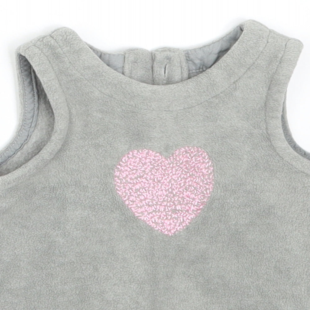 NEXT Girls Grey   Basic Tank Size 3-6 Months  - Heart