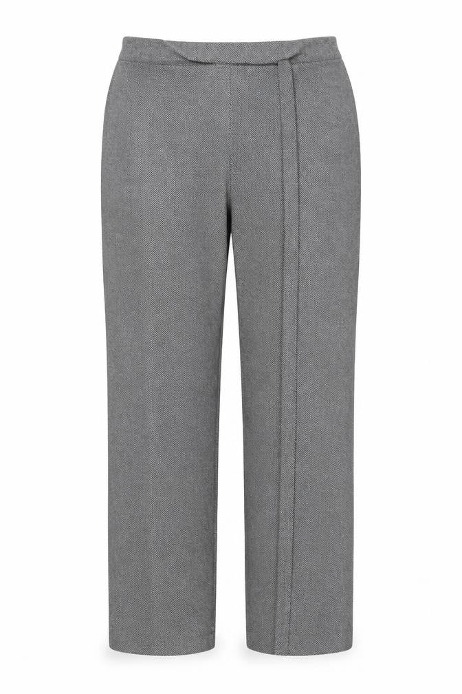 Marks and Spencer Womens Grey Herringbone  Trousers  Size 12 L28 in