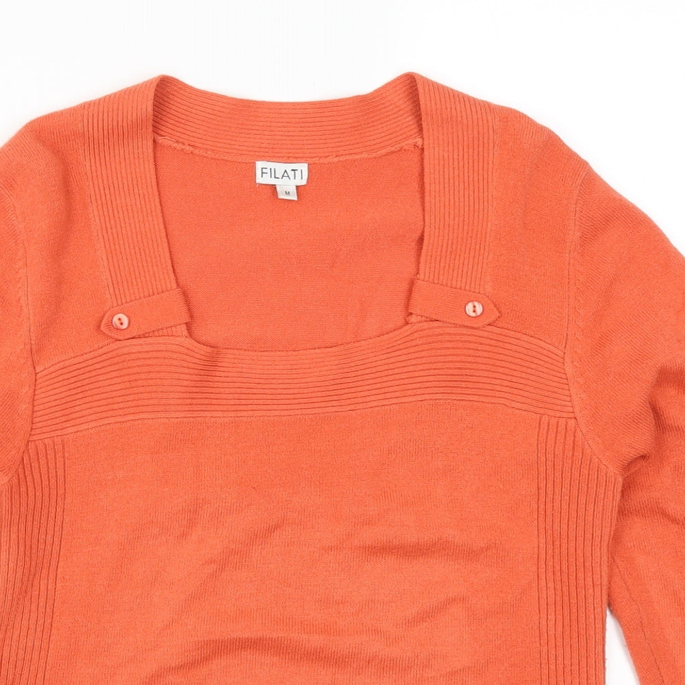 Filati Womens Orange   Pullover Jumper Size M