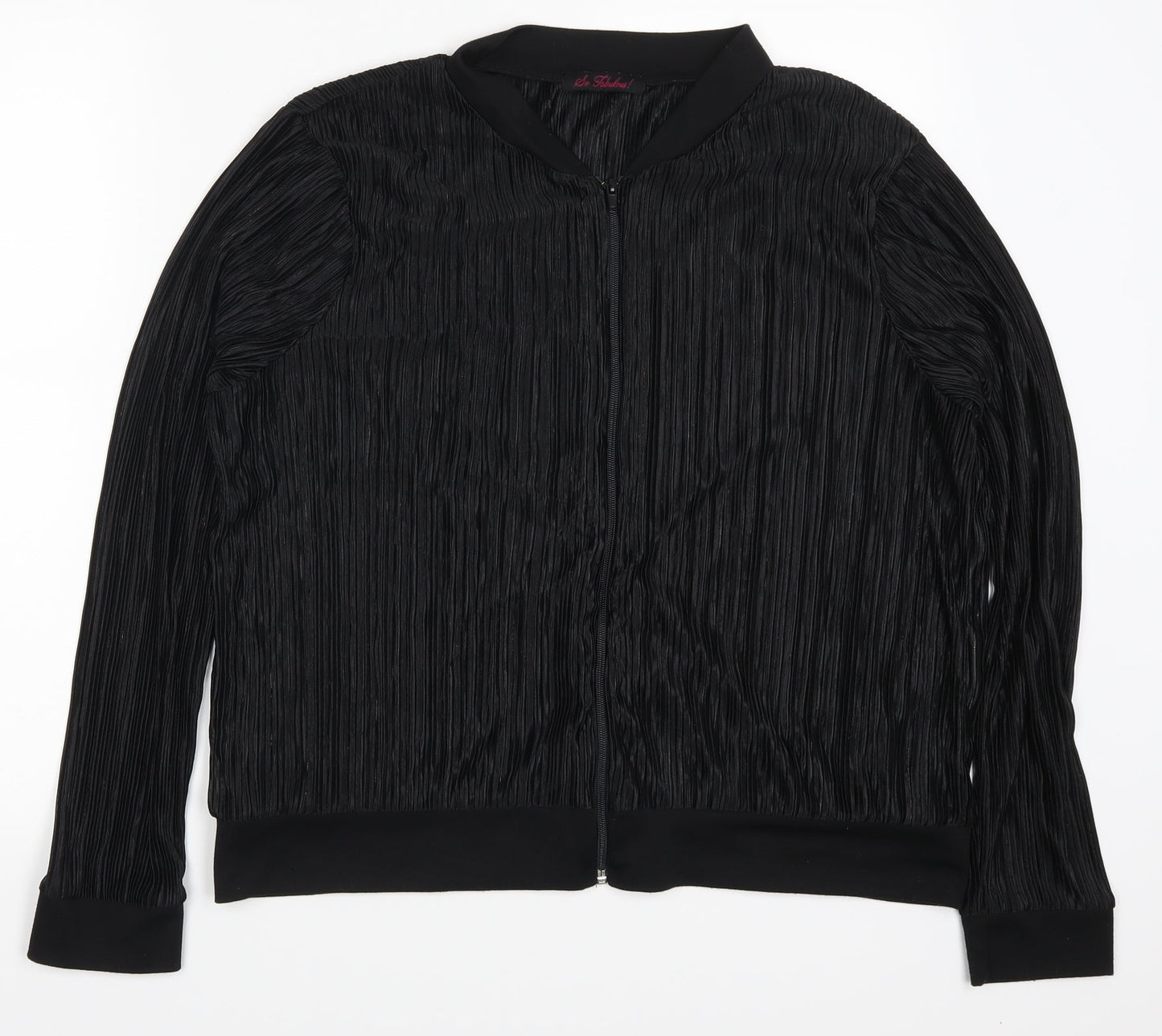 So Fabulous Womens Black   Jacket  Size 16  - Crinkle Effect
