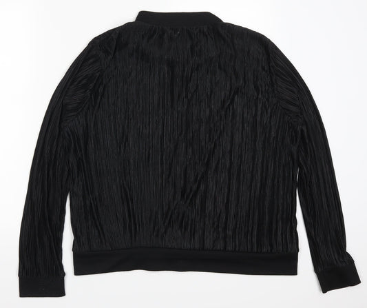 So Fabulous Womens Black   Jacket  Size 16  - Crinkle Effect