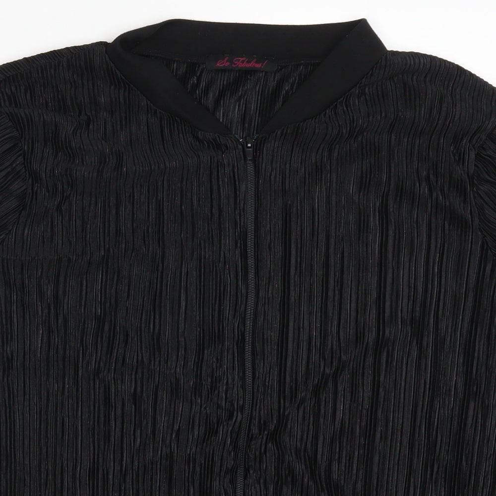 So Fabulous Womens Black   Jacket  Size 16  - Crinkle Effect