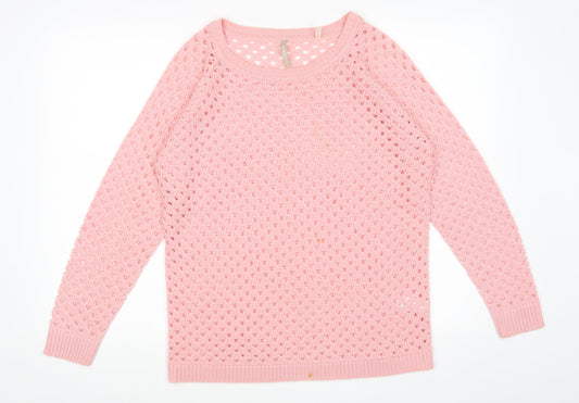 Anthology Womens Pink   Pullover Jumper Size 14