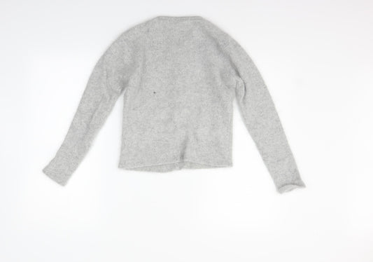 airport Womens Grey   Cardigan Jumper Size M  - washable marks on callor