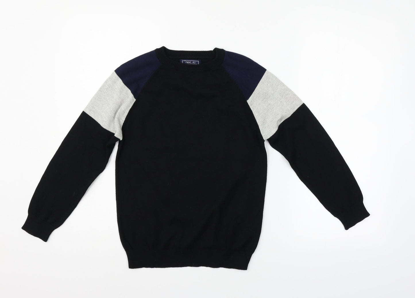 NEXT Girls Black Geometric  Pullover Jumper Size 9 Years