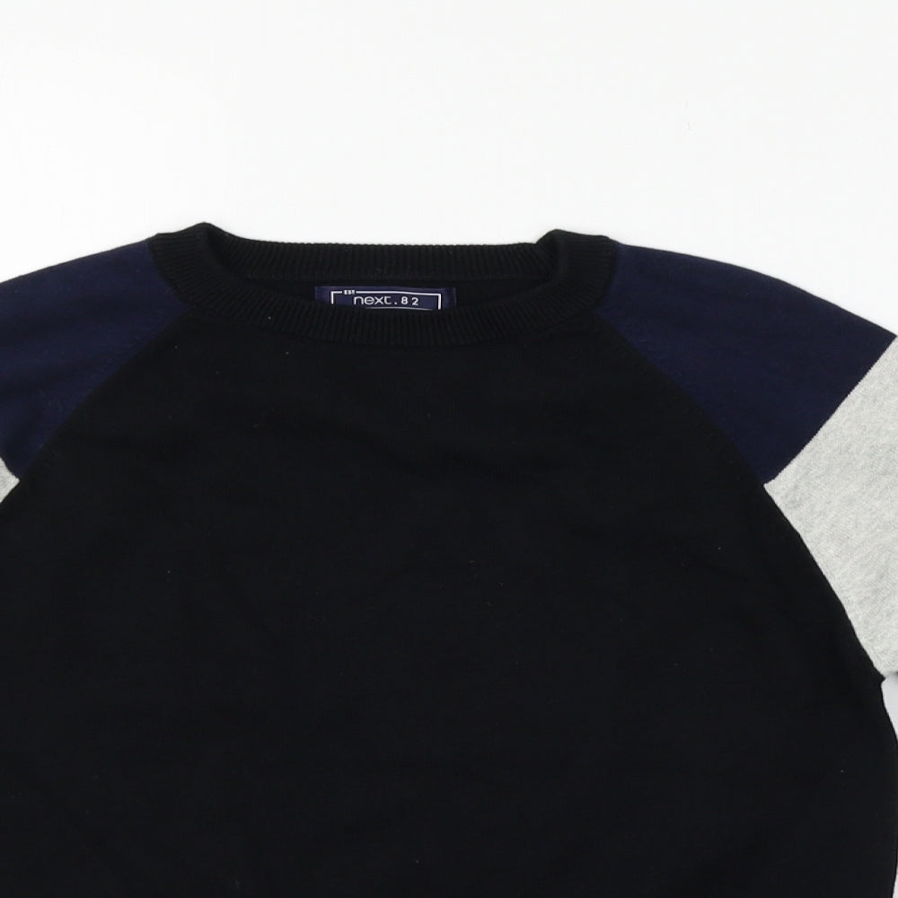 NEXT Girls Black Geometric  Pullover Jumper Size 9 Years