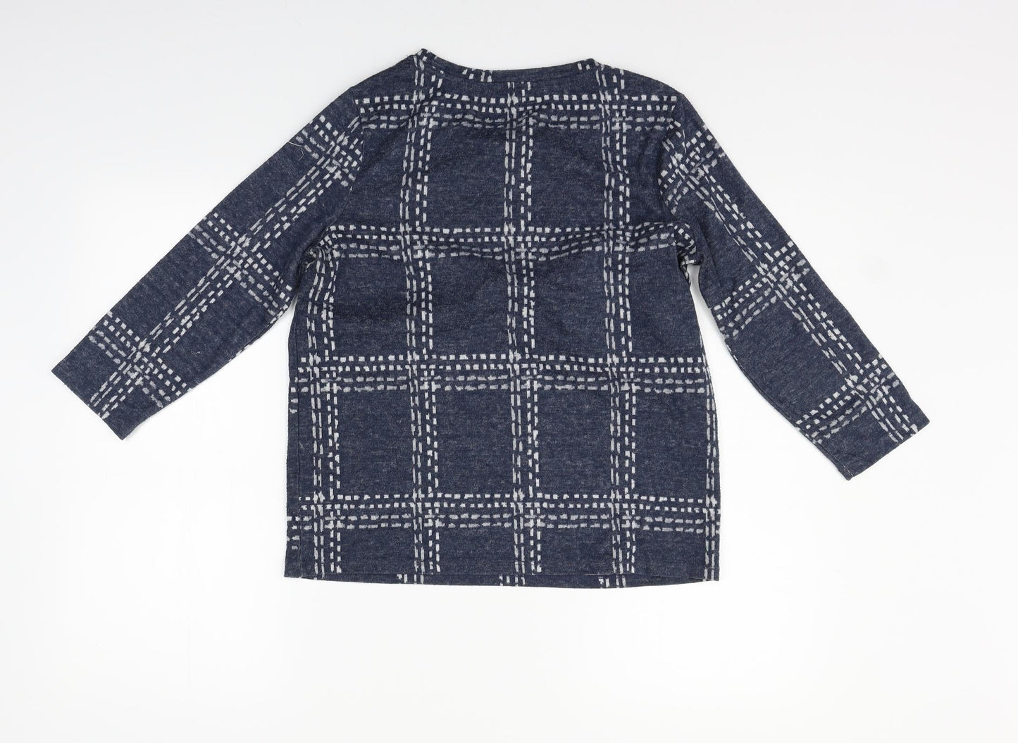TU Womens Blue Geometric  Pullover Jumper Size 8