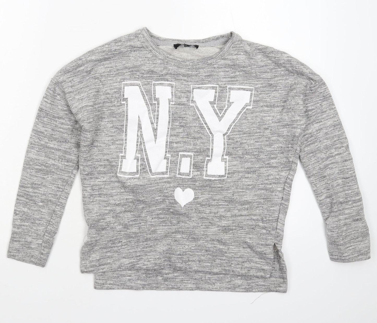 New Look Girls Grey   Pullover Sweatshirt Size 10-11 Years