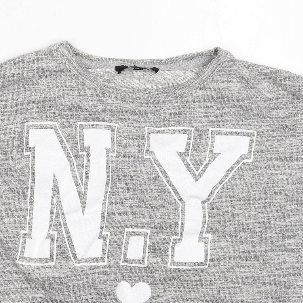 New Look Girls Grey   Pullover Sweatshirt Size 10-11 Years