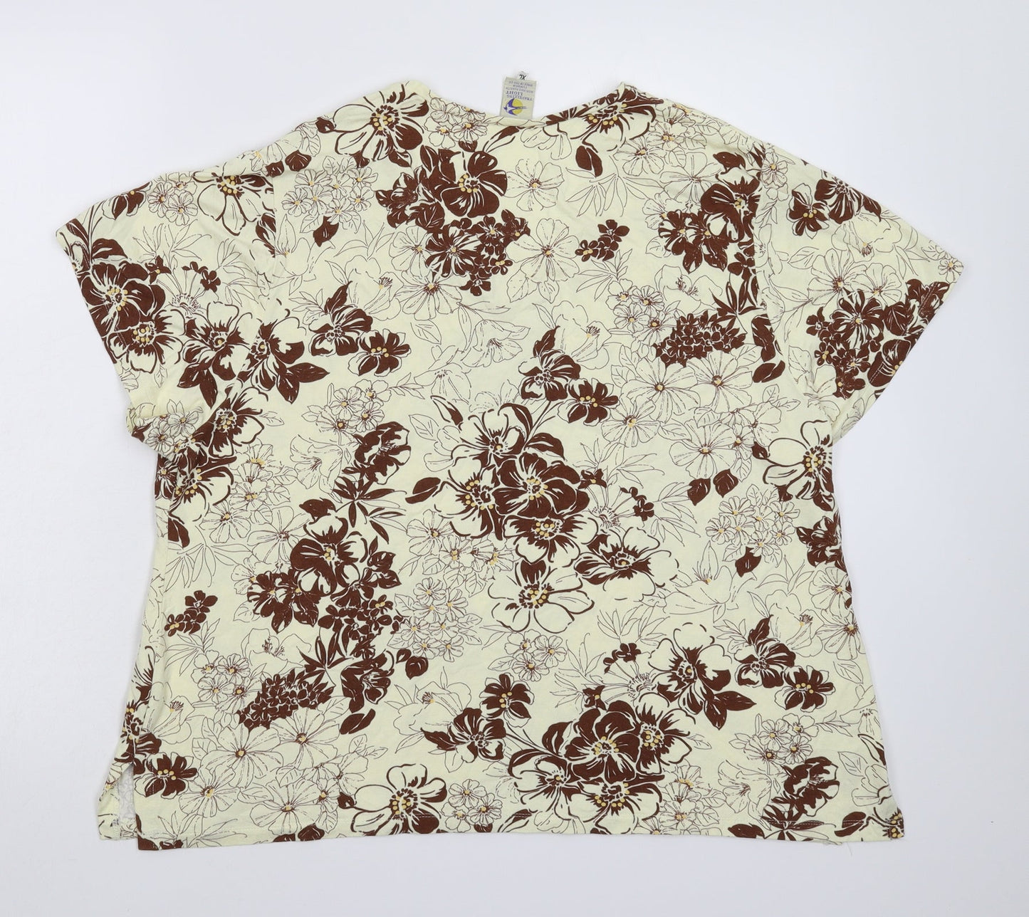 Travelling Light Womens White Floral  Basic T-Shirt Size XL