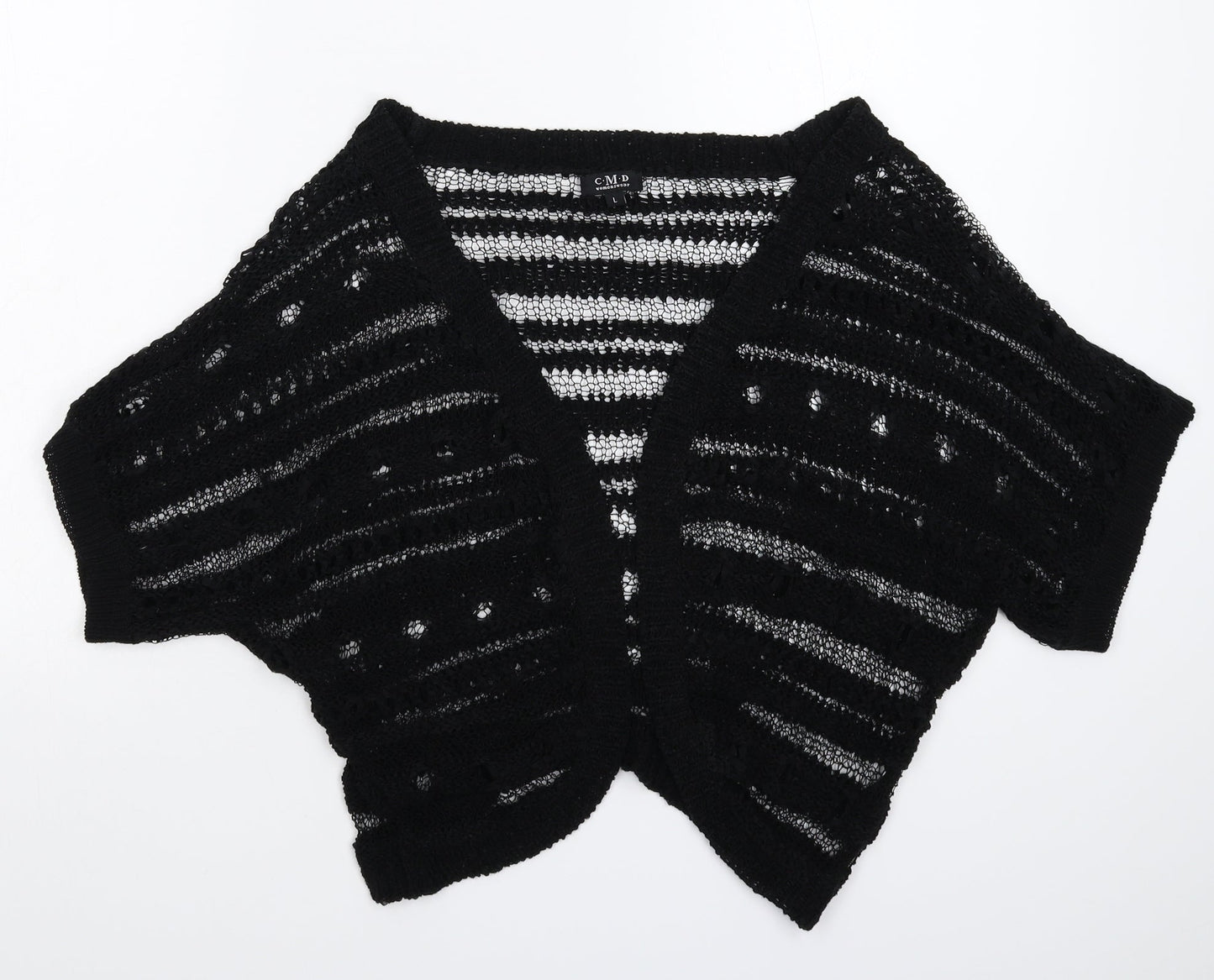 CMD Womens Black  Knit Cardigan Jumper Size L