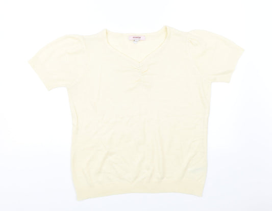 Essential Collection Womens White   Basic T-Shirt Size 12
