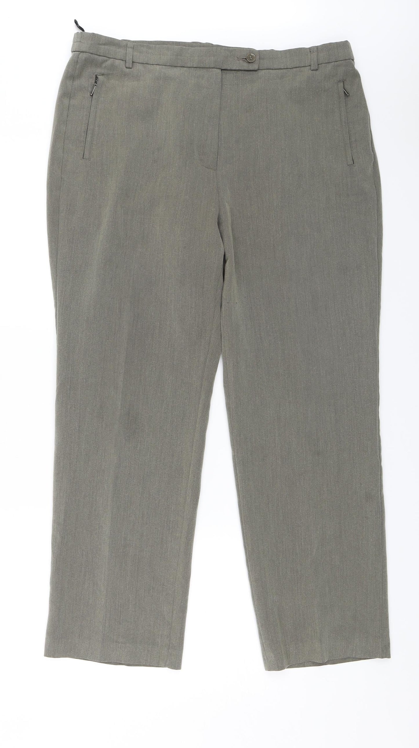 M&S Womens Grey   Dress Pants Trousers Size 16 L25 in