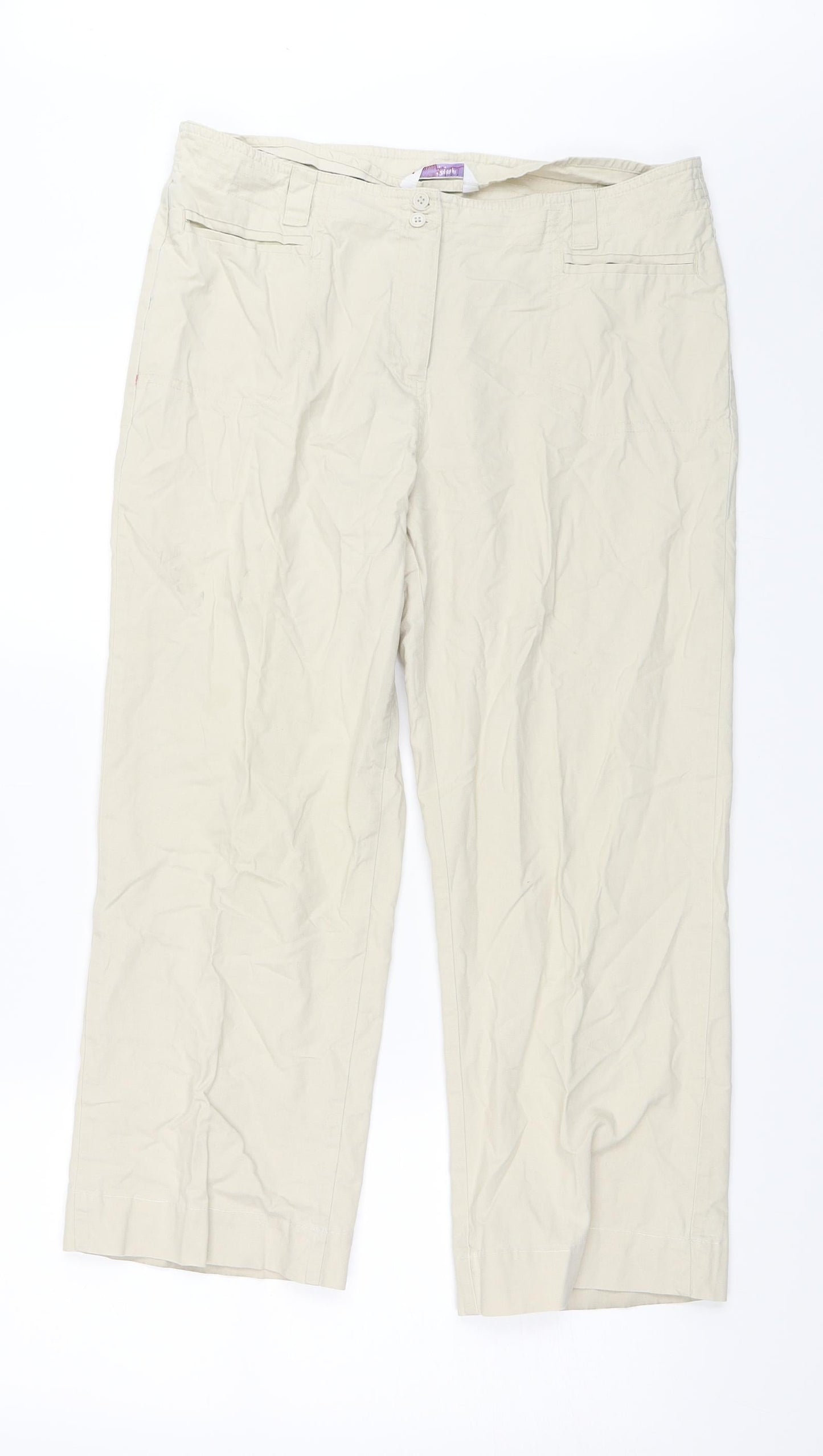 Papaya Womens Beige   Trousers  Size 14 L22 in