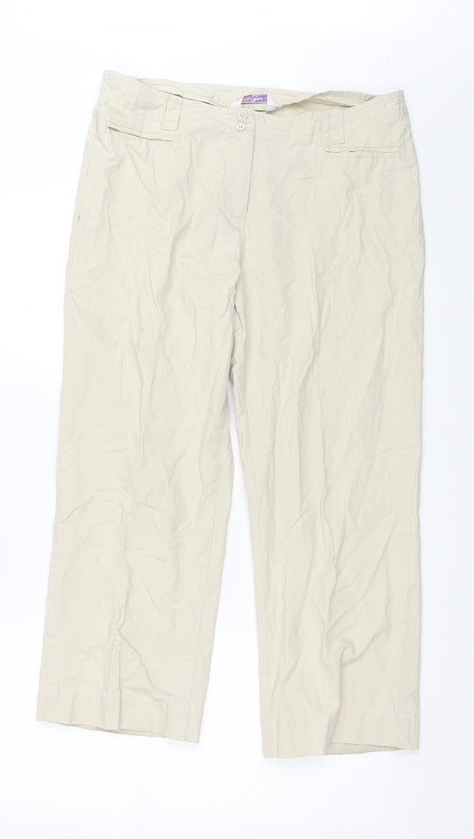 Papaya Womens Beige   Trousers  Size 14 L22 in