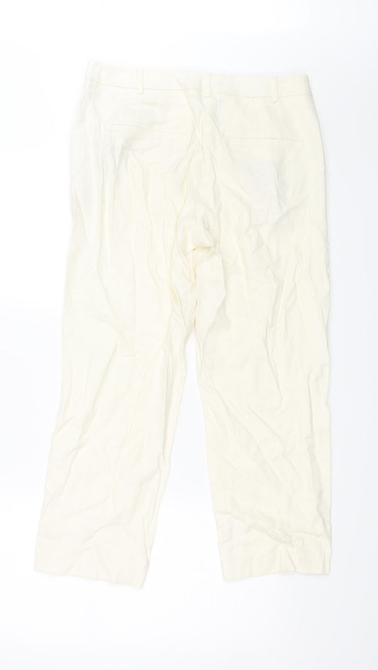 M&S Womens White   Trousers  Size 10 L20 in