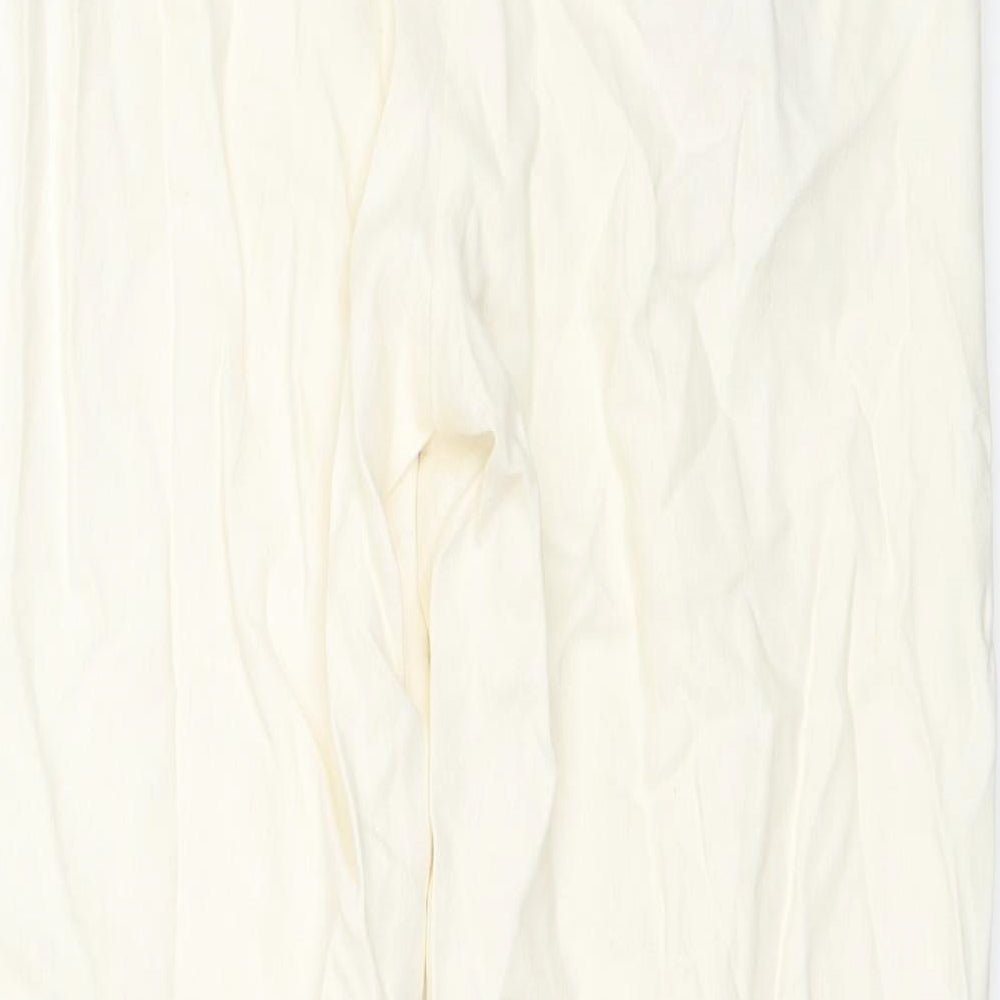 M&S Womens White   Trousers  Size 10 L20 in