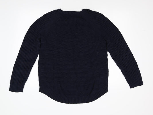 Kiari Mens Blue  Knit Pullover Jumper Size L