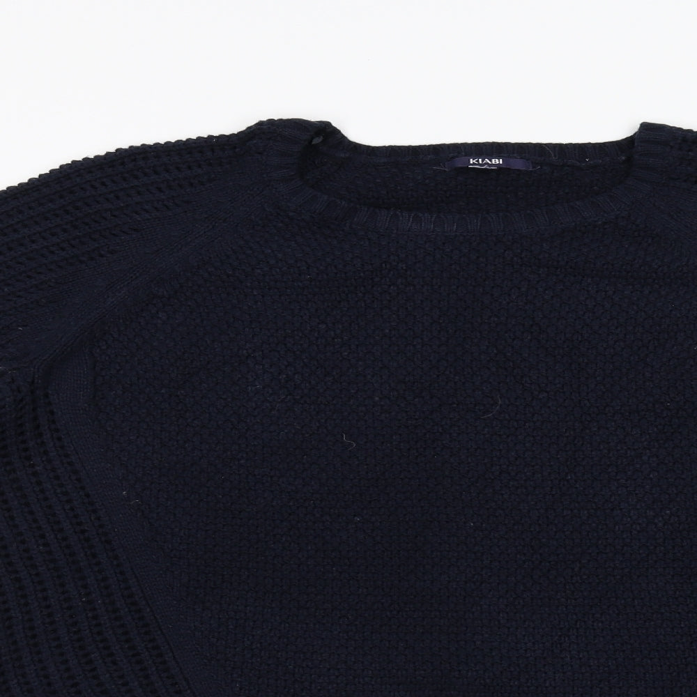 Kiari Mens Blue  Knit Pullover Jumper Size L