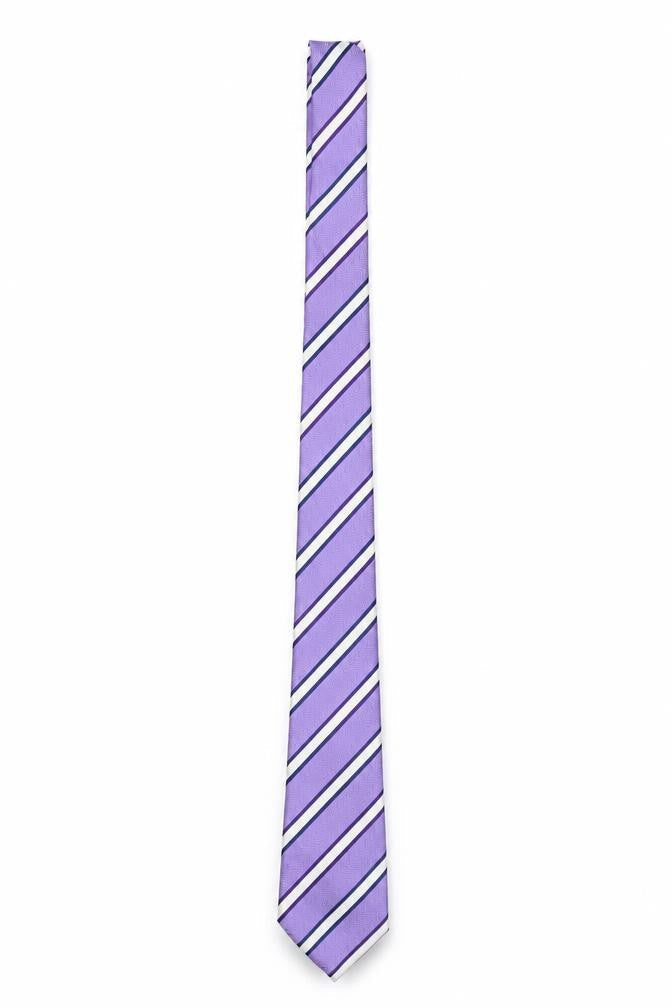 George Mens Purple Striped  Pointed Tie One Size