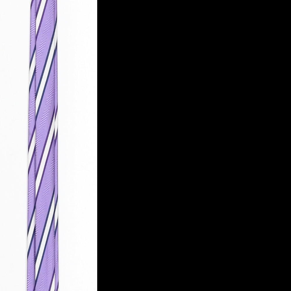 George Mens Purple Striped  Pointed Tie One Size