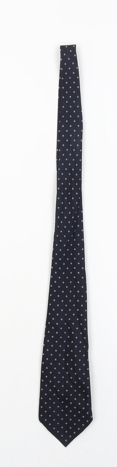 Preworn Mens Blue Geometric  Pointed Tie One Size