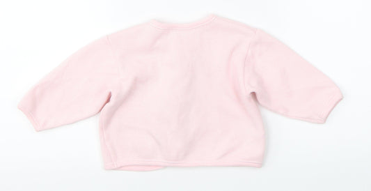 Preworn Girls Pink   Pullover Jumper Size 3-6 Months