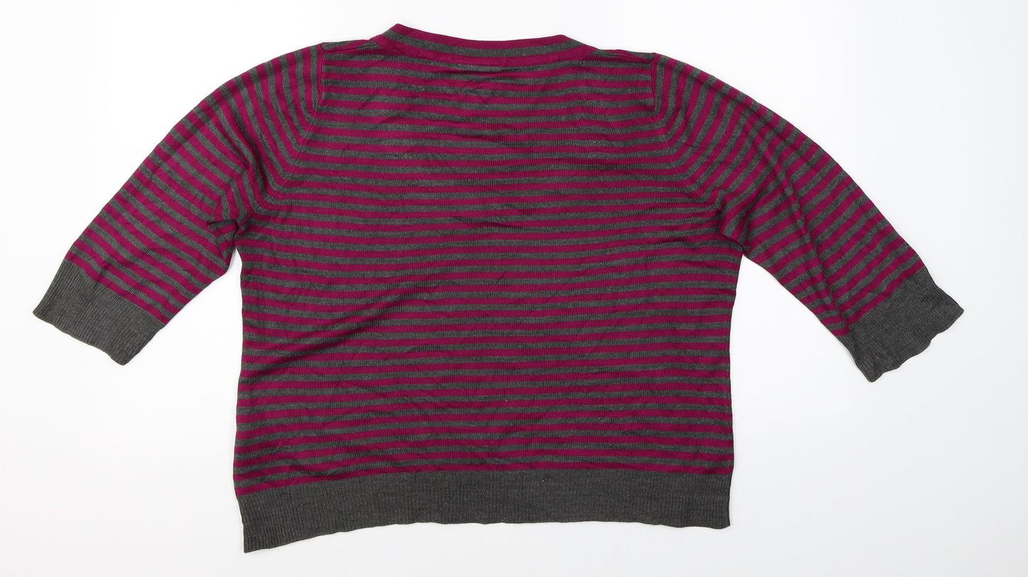 BHS Womens Pink Striped  Pullover Jumper Size 14